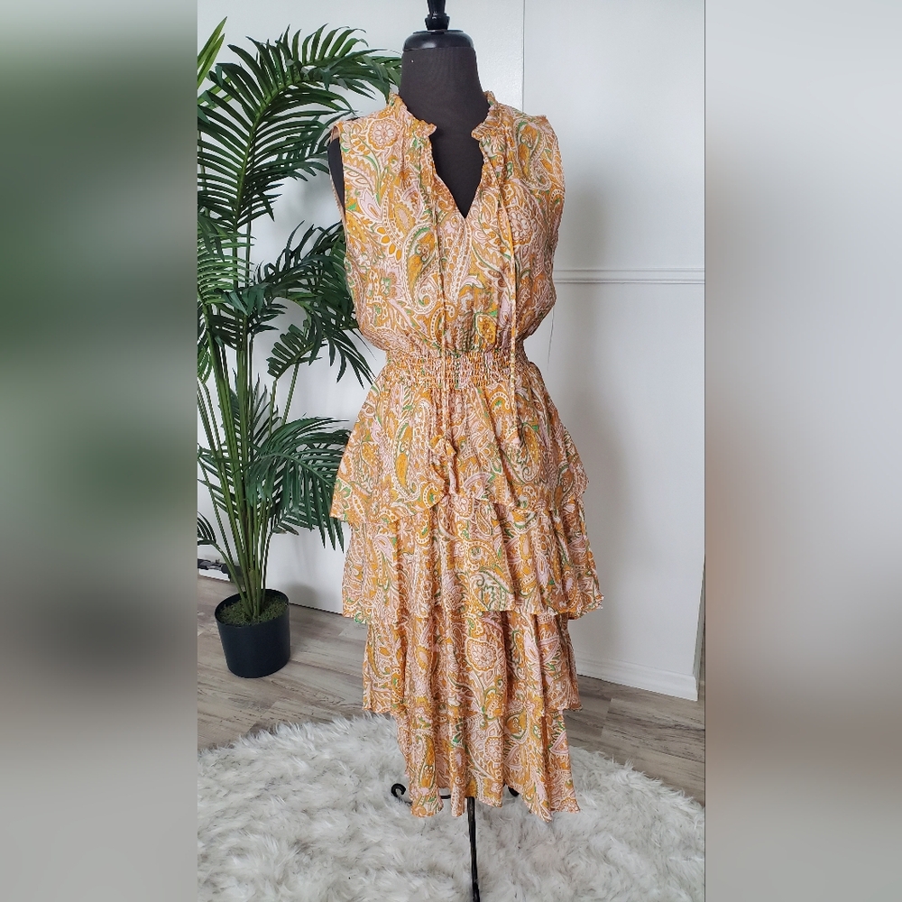 LAST PRICE DROP! NWT MSK Paisley Print Tiered Dress Sz S